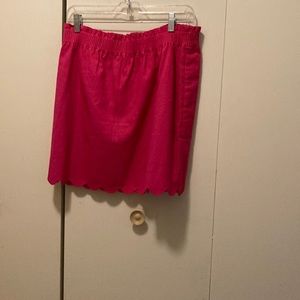 Relished J Crew hot pink short skirt with scallop hem.
